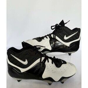 Nike Alpha Football Cleats Mens 14 Black White Molded Studs Athletic